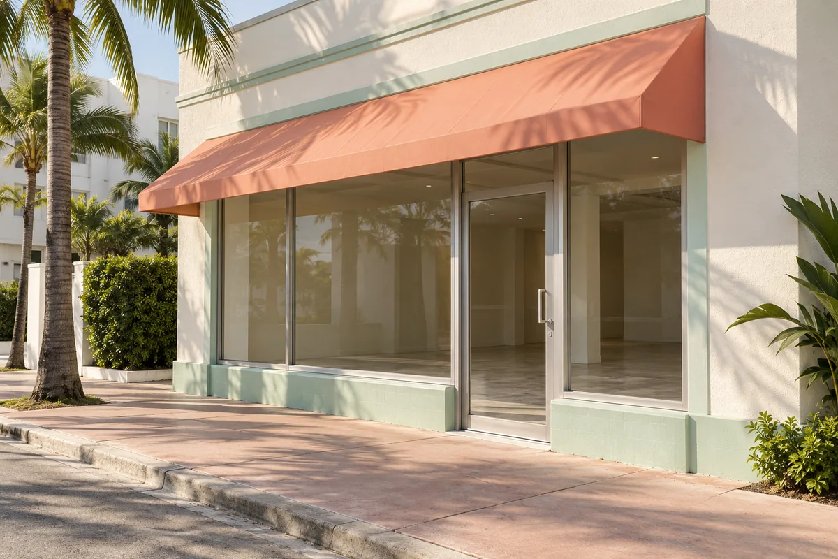 Representative Miami Beach inspired entrance or residential street setting
